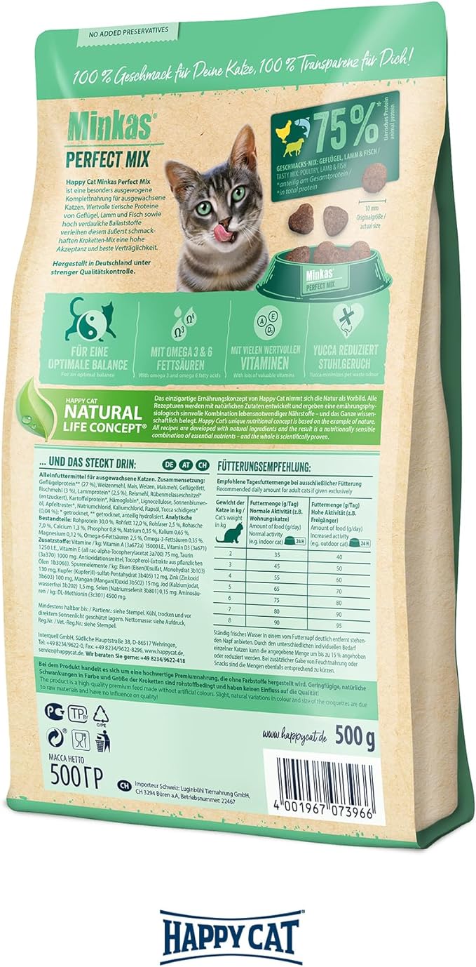 Happy Cat Minkas Perfect Mix Cat Dry Food 10Kg