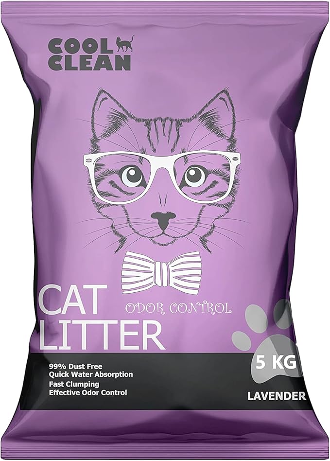 Cool Clean Clumping Cat Litter, Lavender - 5Kg